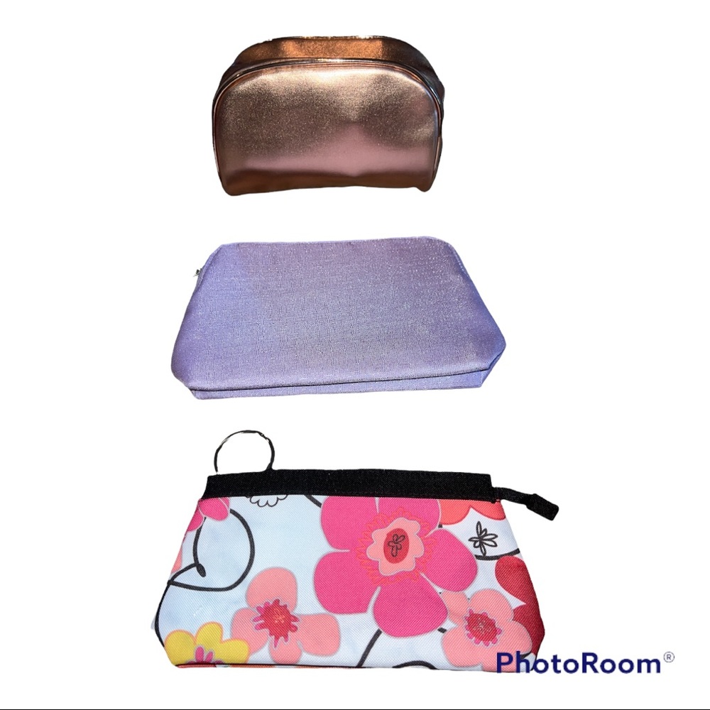 Lancôme Bundle 3 Small Zippered Make Up Cosmetic Bags